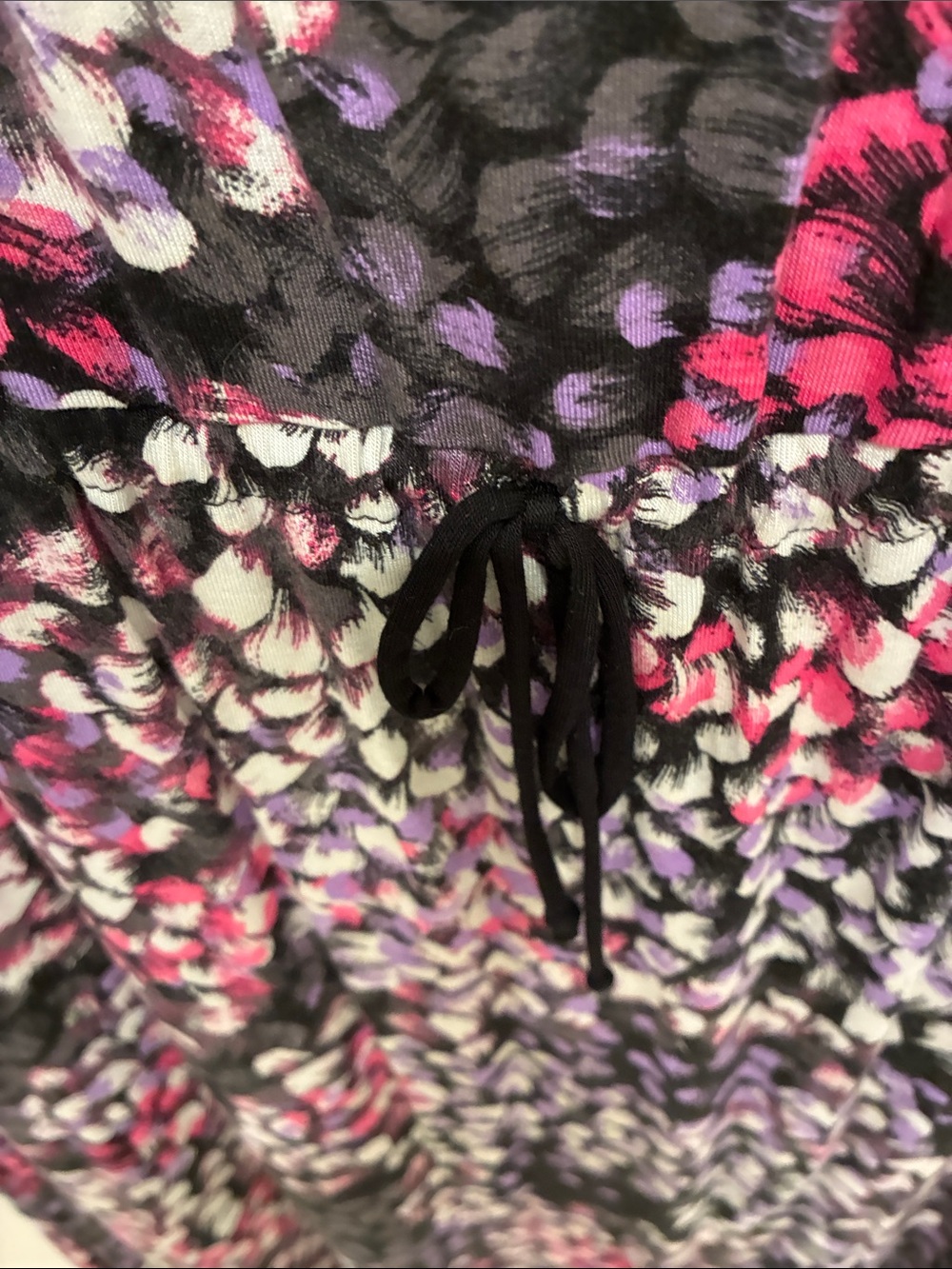 Carol Hochman Sleeveless Floral Print Maxi Nightgown in Black, Pink & White - Picture 3 of 6